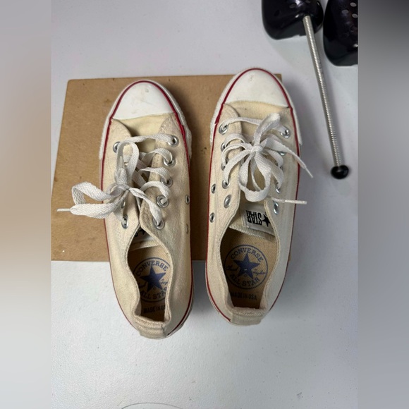 Vintage Converse Made in USA Shoes M 3 W 5 low white Chuck Taylor - Picture 5 of 13